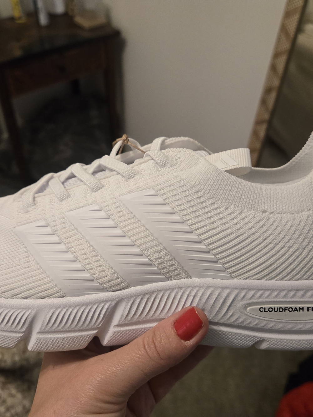 Adidas Women’s Cloudfoam Knit Slip-On Workout Shoe - White